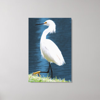 Silberreiher-Wandkunst Minimalistischer Natur Küst Leinwanddruck