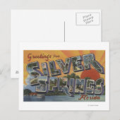 Silberring, Florida - Große Buchstabenszenen 2 Postkarte (Vorne/Hinten)