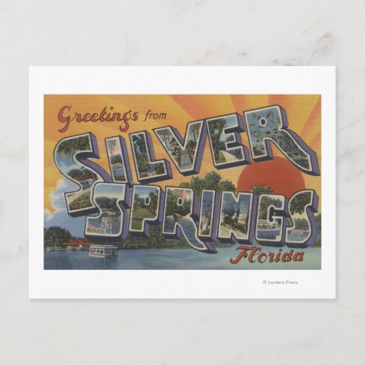 Silberring, Florida - Große Buchstabenszenen 2 Postkarte (Vorderseite)