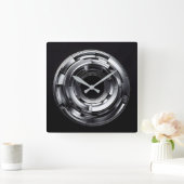 Silberringe Quadratische Wanduhr (Zuhause)