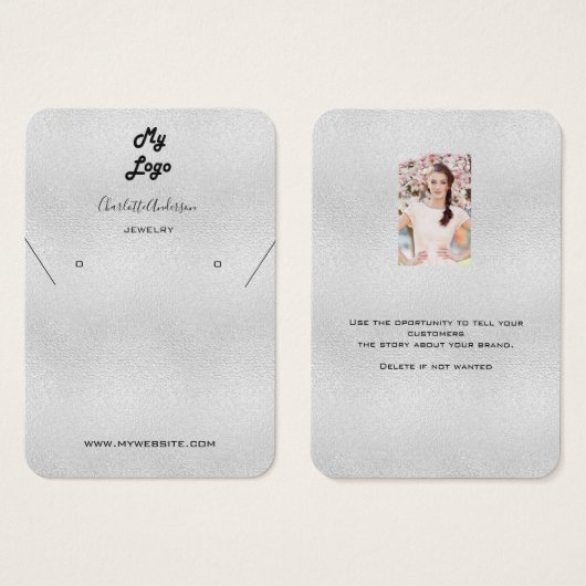 Silberringen Schmuckkarte für Foto (Vorne & Hinten)