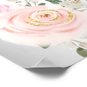 Silberrosa Blume Hochzeitsschrift willkommen Poster (Ecke)