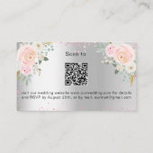 Silberrosa Blume Hochzeitswebsite UAWG QR-Code Begleitkarte (Rückseite)