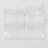 Silberrosa Blume Mädchen Taufe Einladungspostkarte (Rückseite)