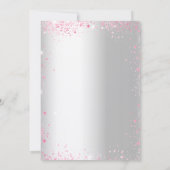 Silberrosa Blume zum Geburtstag Glitzer Einladung (Rückseite)