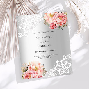 Silberrosa Blumenfloralen feiern 25.