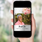 Silberrosa Blumengebirge Geburtstagskarte Foto Dan Einladung