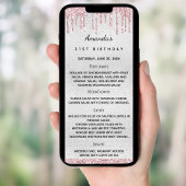 Silberrosa Blumenmuster Geburtstagskarte Einladung