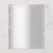Silberrosa Blumensträuße Glitzer Hochzeitseinladun Flyer (Hinten)