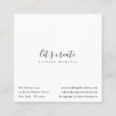 Silberrosa Federnröte aus Glitzer, modern und eleg Quadratische Visitenkarte (Rückseite)