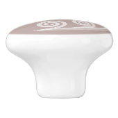 Silberrosa Feminine Curls & Wirbel Keramik Knob Keramikknauf (Seitenansicht)