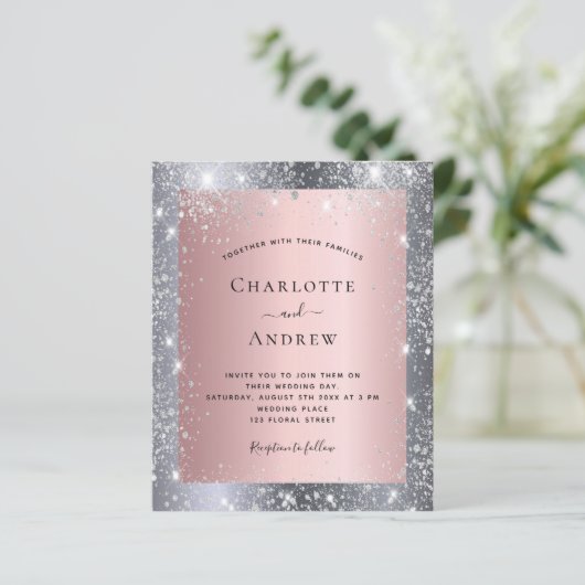 Silberrosa Glitzer (Stehend Vorderseite)