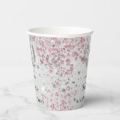 Silberrosa Glitzer 40. Geburtstag Pappbecher (Rechts)