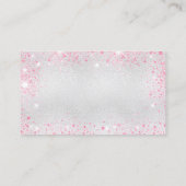 Silberrosa Glitzer Mädchen Babydusche Anfrage Visitenkarte (Rückseite)