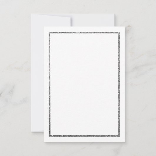 Silberrosa Glitzer Save the Date (Rückseite)