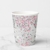 Silberrosa Glitzer zum 60. Geburtstag Pappbecher (Rechts)