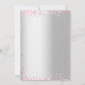 Silberrosa Glitzern aus Quinceanera kleiden Luxus Einladung (Rückseite)