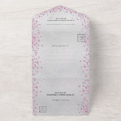 Silberrosa Herzen All In One Einladung (Außenbereich)