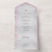 Silberrosa Herzen All In One Einladung (Innen Boden)