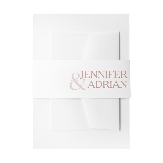 Silberrosa Hochzeitsdetails Moderne Hochzeit Einladungsbanderole (Vorderseite Beispiel)