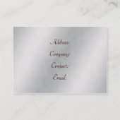 Silberrosa Hochzeitstorte Visitenkarten Visitenkarte (Rückseite)