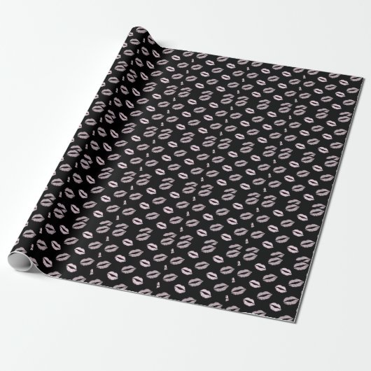 Silberrosa Küsse Geschenkpapier (Ungerollt)