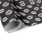Silberrosa Küsse Geschenkpapier (Rolleneckpunkt)