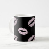 Silberrosa Küsse Kaffeetasse (Vorderseite Links)