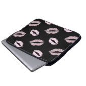Silberrosa Küsse Laptopschutzhülle (Vorne Knopf)