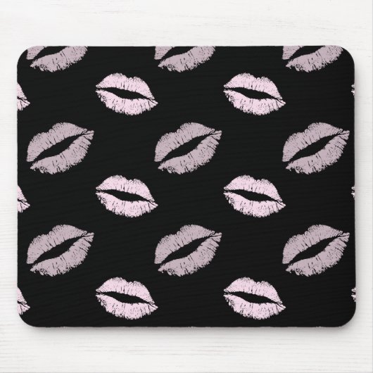 Silberrosa Küsse Mousepad (Vorne)