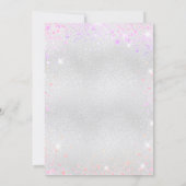 Silberrosa lila Glitzer Einladung (Rückseite)