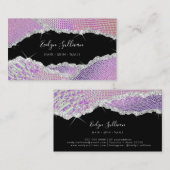 Silberrosa lila Leder Visitenkarte (Vorne/Hinten)
