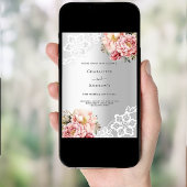 Silberrosa Luxus 25. Hochzeitstag Einladung