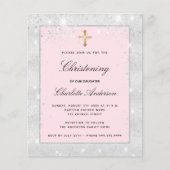 Silberrosa Mädels-Cross-Einladung (Vorderseite)