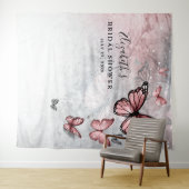 Silberrosa Schmetterling Foto Hintergrund Tapestes Wandteppich (Beispiel (Horizontal))