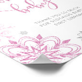 Silberrosa Schneeflocken Bücher für Kinder Poster (Ecke)