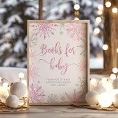 Silberrosa Schneeflocken Bücher für Kinder Poster