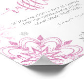 Silberrosa Schneeflocken Windelraffinerie Poster (Ecke)