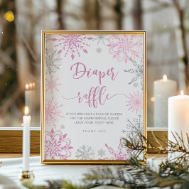 Silberrosa Schneeflocken Windelraffinerie Poster