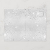 Silberrosa violette Blume Brautparty Einladungspostkarte (Rückseite)