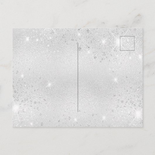 Silberrosa violette Blume Brautparty Einladungspostkarte (Rückseite)