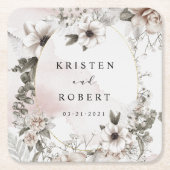 Silberröschel Blumenzwiebelpapier Untersetzer (Vorderseite)