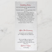 Silberrote Schneeflocken Winterhochzeit Programm (Rückseite)