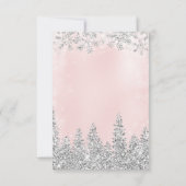 Silberrötlich pinkfarbener Schneekiefer Winterwint Dankeskarte (Rückseite)