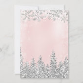 Silberrötlich pinkfarbener Schneekiefer Winterwint Einladung (Rückseite)