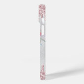 Silberrötlich rosa Blumenname Case-Mate iPhone Hülle (Rückseite / Links)