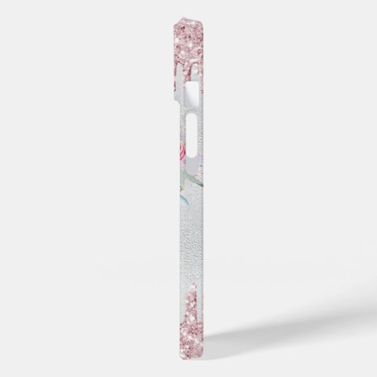 Silberrötlich rosa Blumenname Case-Mate iPhone Hülle (Rückseite / Links)