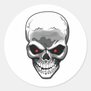 Silberschädel Runder Aufkleber