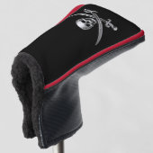 Silberschädel und Schwerter, überquert Golf Headcover (3/4 Vorderseite)