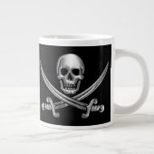 Silberschädel und Schwerter, überquert Jumbo-Tasse (Rechts)